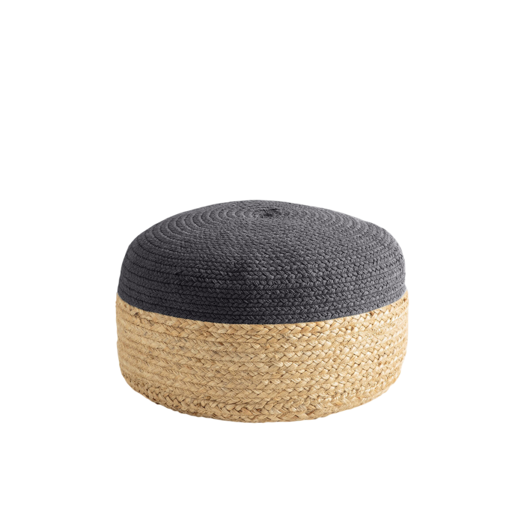 Pouf La Redoute jute Popayan nature anthracite